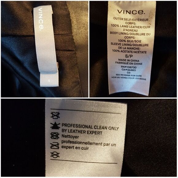 Vince Collarless Leather Jacket Size Sm - Picture 7 of 8